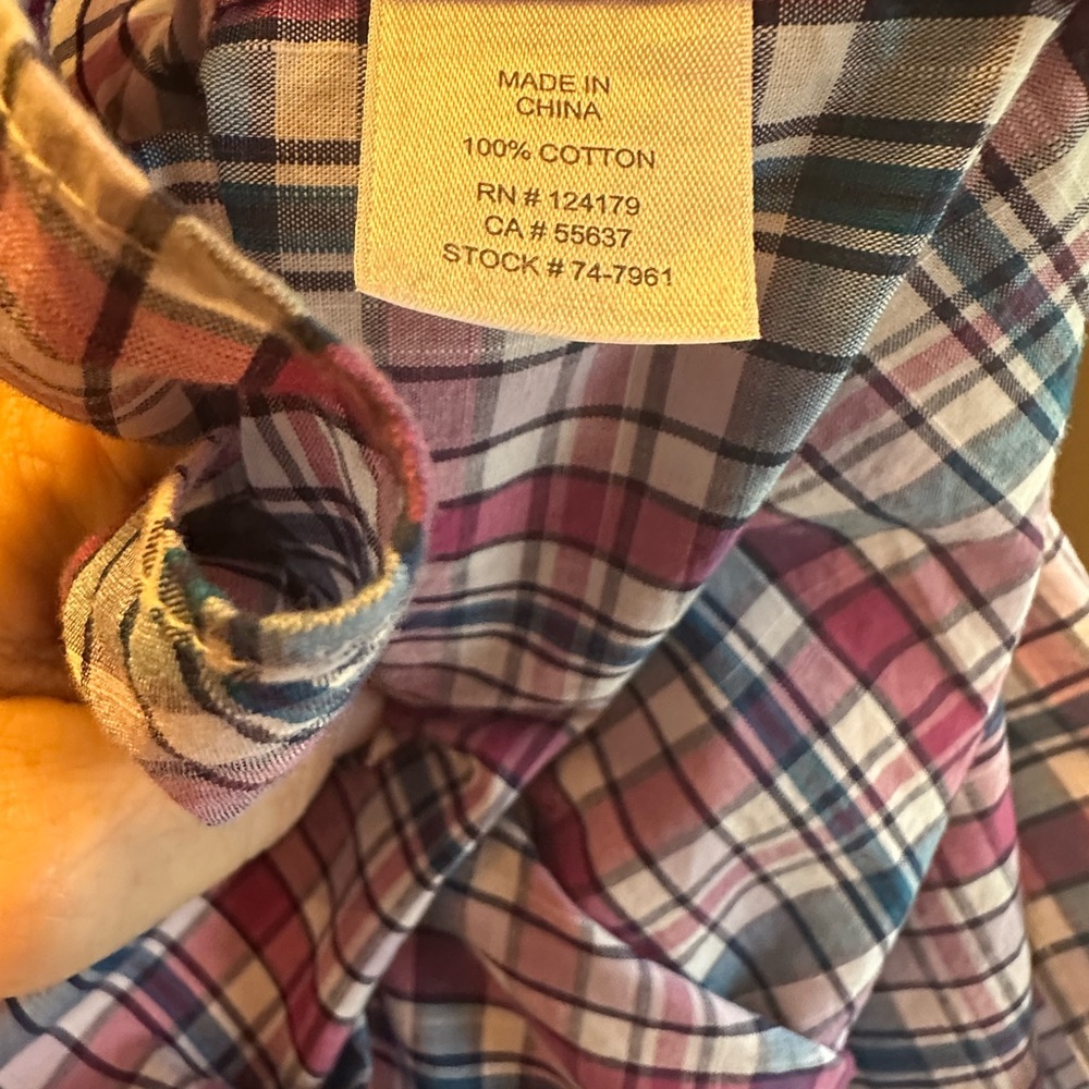Johnston & Murphy Pink and Blue Plaid Shirt - Picture 5 of 8